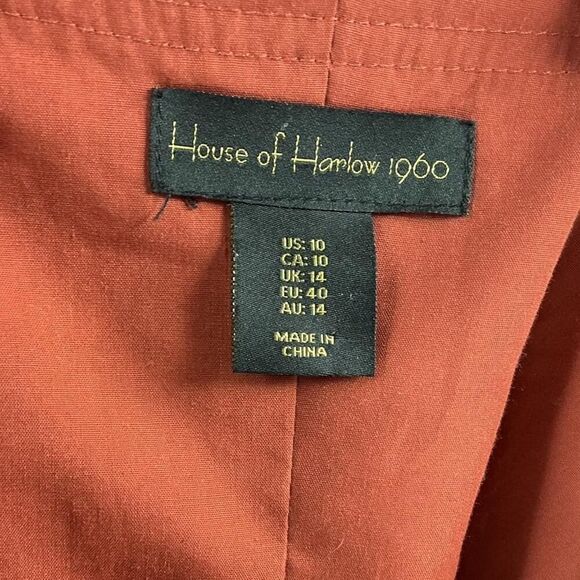 House of Harlow 1960 Romper Shorts Women 10 Brown Floral Pockets Sleeveless Boho - Picture 8 of 9